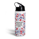 Floral Printed Aluminium Sipper Water Bottle 750ML For Valentine Day Gift